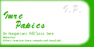 imre papics business card